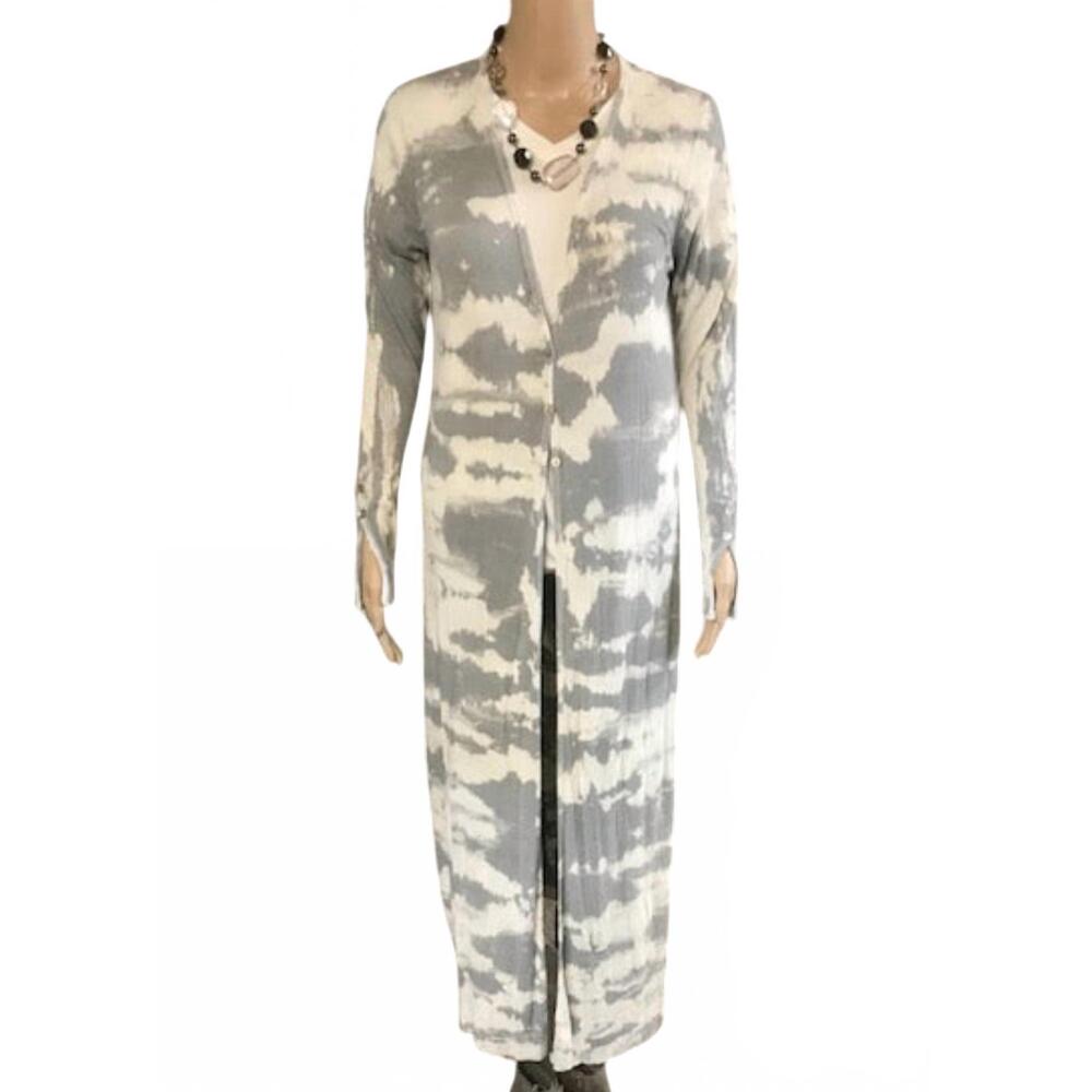 NEW T-PARTY women's long duster cardigan in mineral wash